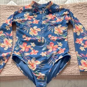 Little Girls One Piece Long Sleeve swimsuit
